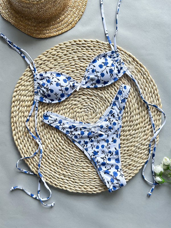 two-piece swimsuit floral print bikini-TOPS / DRESSES-[Adult]-[Female]-2022 Online Blue Zone Planet