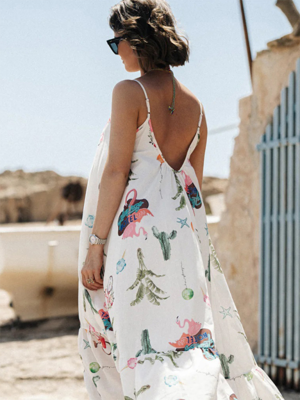 Blue Zone Planet Ladies layered sling print loose holiday