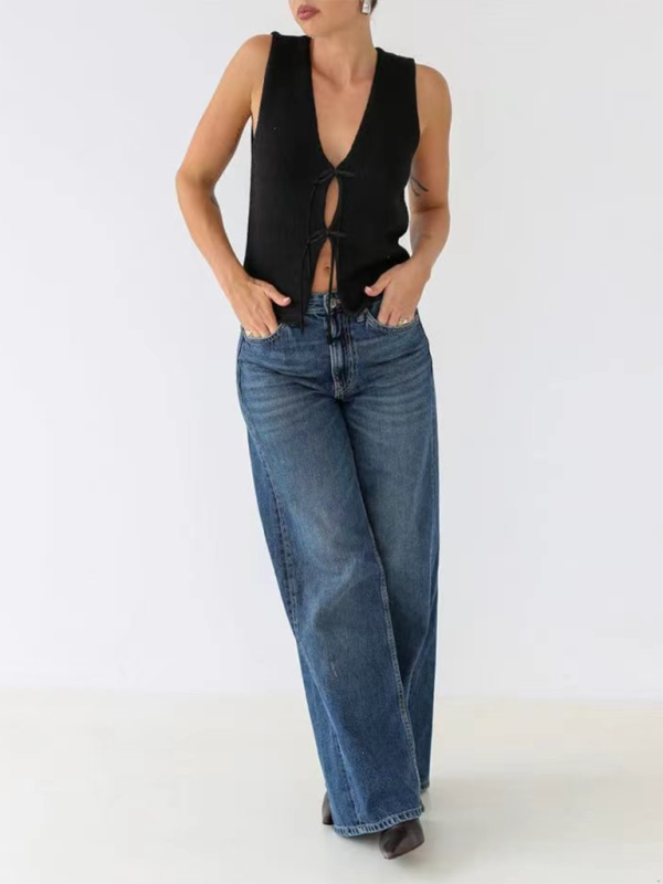 Blue Zone Planet | New sexy able and comfortable rope woolen vest-TOPS / DRESSES-[Adult]-[Female]-2022 Online Blue Zone Planet