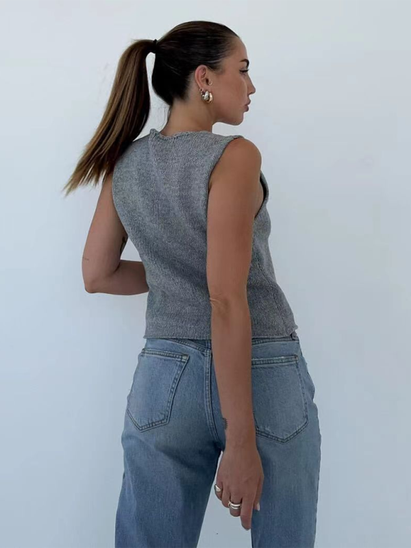 Blue Zone Planet | New sexy able and comfortable rope woolen vest-TOPS / DRESSES-[Adult]-[Female]-2022 Online Blue Zone Planet