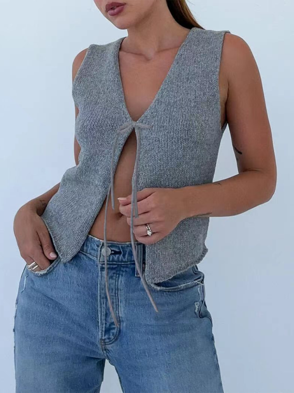 Blue Zone Planet | New sexy able and comfortable rope woolen vest-TOPS / DRESSES-[Adult]-[Female]-2022 Online Blue Zone Planet