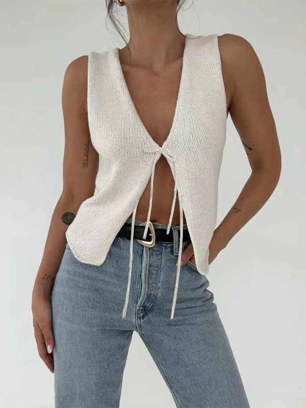 Blue Zone Planet | New sexy able and comfortable rope woolen vest-TOPS / DRESSES-[Adult]-[Female]-2022 Online Blue Zone Planet