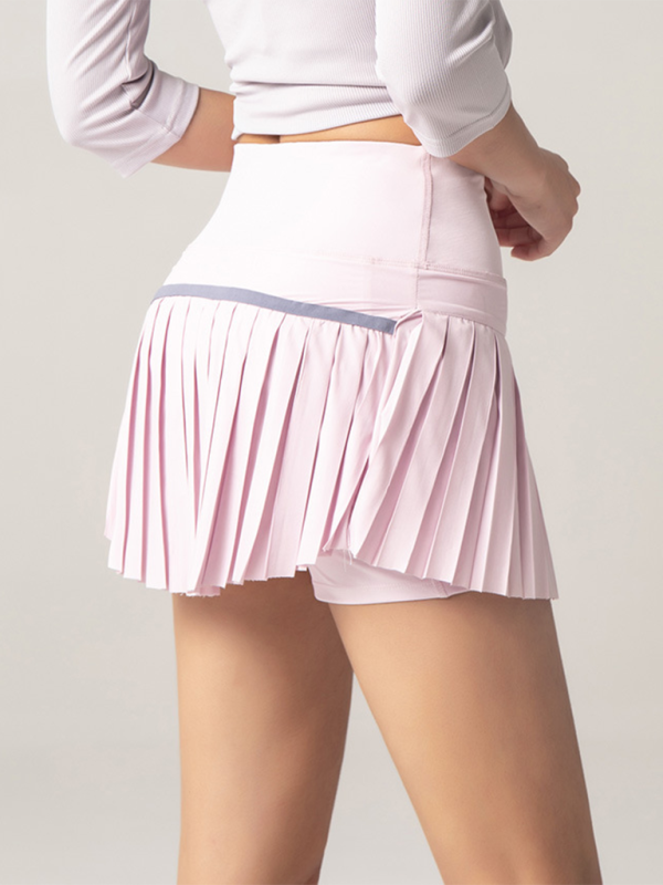 Blue Zone Planet | Anti-exposure outdoor quick-drying pocket culottes sports shorts tennis pleated skirt-TOPS / DRESSES-[Adult]-[Female]-2022 Online Blue Zone Planet