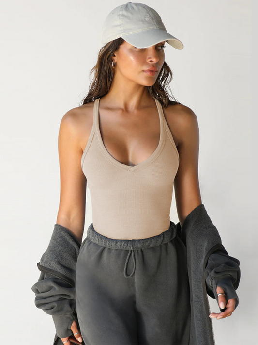 knitted vest for women slim fit inner top-TOPS / DRESSES-[Adult]-[Female]-Cracker khaki-S-2022 Online Blue Zone Planet