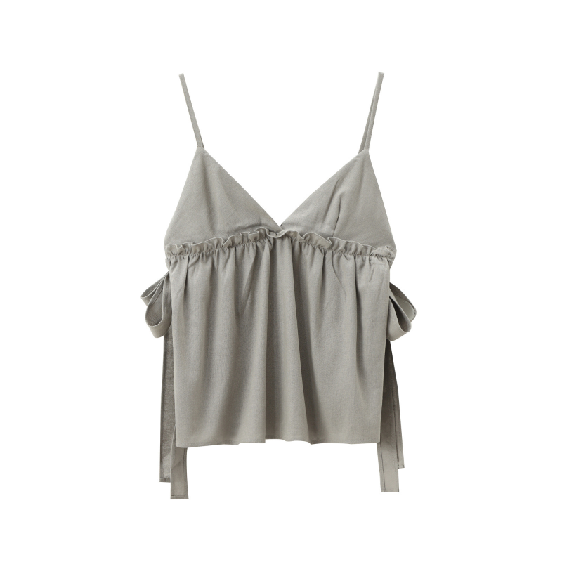 New women's wear with lace-up ruffled top-[Adult]-[Female]-2022 Online Blue Zone Planet