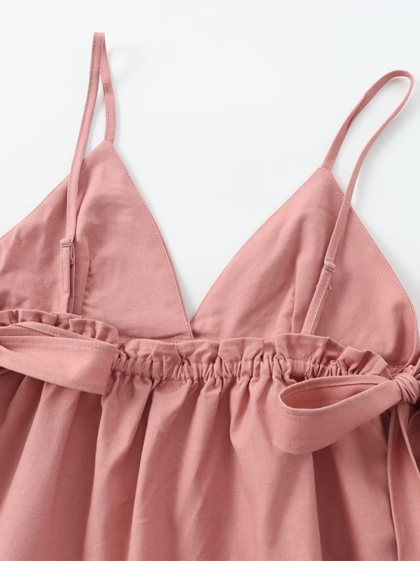 New women's wear with lace-up ruffled top-[Adult]-[Female]-2022 Online Blue Zone Planet