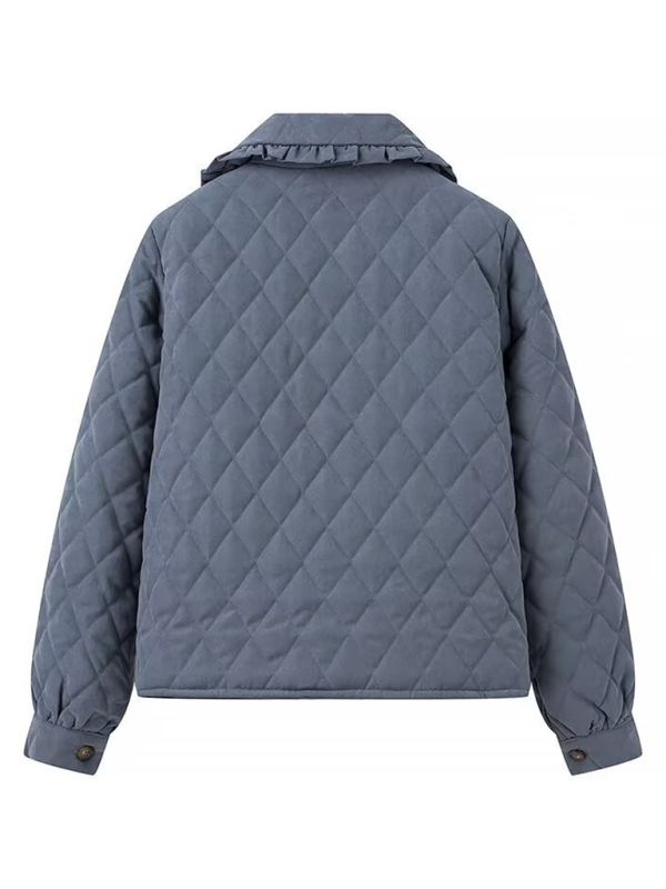 Blue Zone Planet | Lapel Diamond Check Lightweight Cotton Jacket-TOPS / DRESSES-[Adult]-[Female]-2022 Online Blue Zone Planet