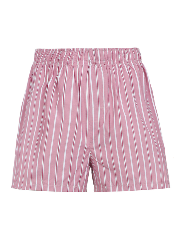 Pink vertical stripes pocket loose beach pants with small side slits-[Adult]-[Female]-2022 Online Blue Zone Planet