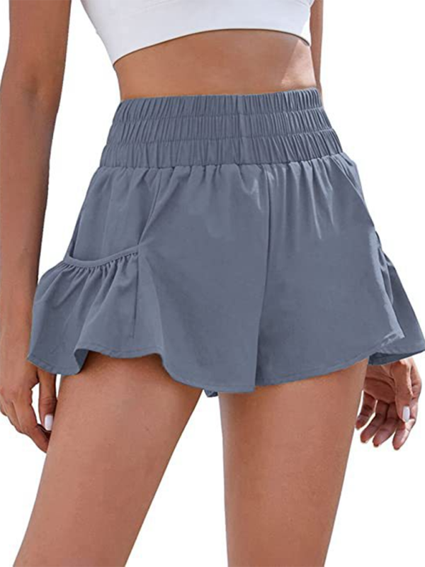 Blue Zone Planet | Fitness Running Quick Dry High Waist Shorts with Pockets-TOPS / DRESSES-[Adult]-[Female]-2022 Online Blue Zone Planet