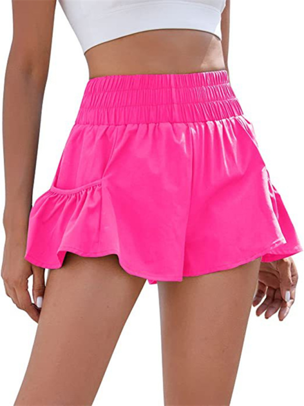 Blue Zone Planet | Fitness Running Quick Dry High Waist Shorts with Pockets-TOPS / DRESSES-[Adult]-[Female]-2022 Online Blue Zone Planet