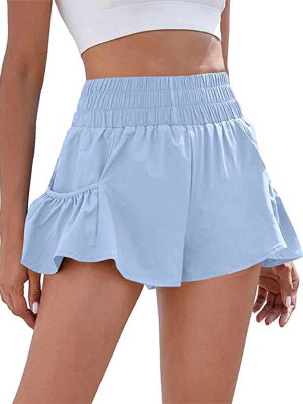 Blue Zone Planet | Fitness Running Quick Dry High Waist Shorts with Pockets-TOPS / DRESSES-[Adult]-[Female]-2022 Online Blue Zone Planet