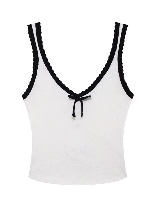 Blue Zone Planet | New Bow Holiday Style Camisole Top-TOPS / DRESSES-[Adult]-[Female]-White-S-2022 Online Blue Zone Planet