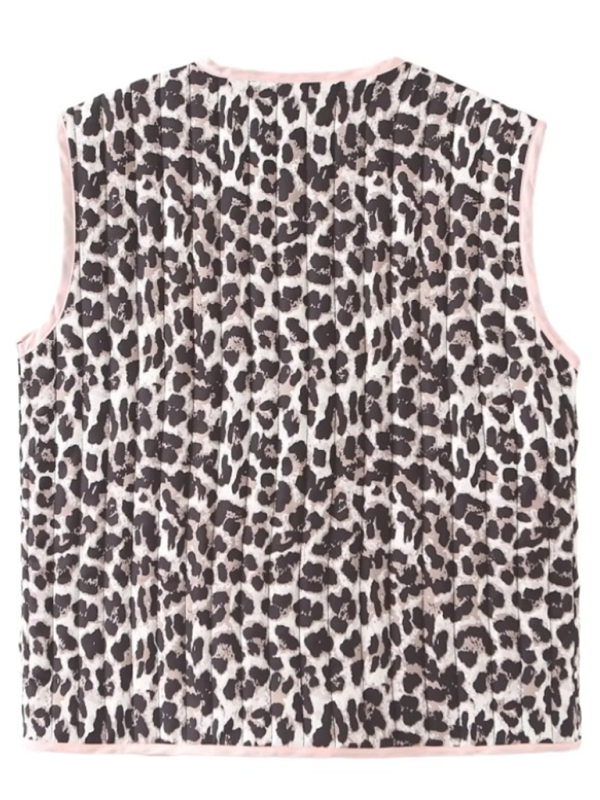 Blue Zone Planet | Ladies new casual leopard print bow tie vest-TOPS / DRESSES-[Adult]-[Female]-2022 Online Blue Zone Planet