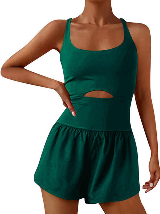 Emerald Elegance Active Jumpsuit-TOPS / DRESSES-[Adult]-[Female]-Green black jasper-S-2022 Online Blue Zone Planet