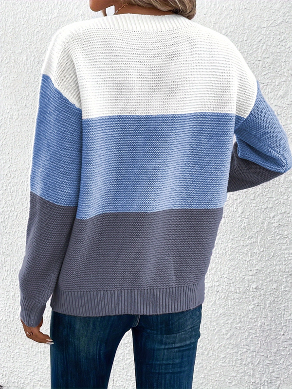 Loose crew neck sweater-[Adult]-[Female]-2022 Online Blue Zone Planet