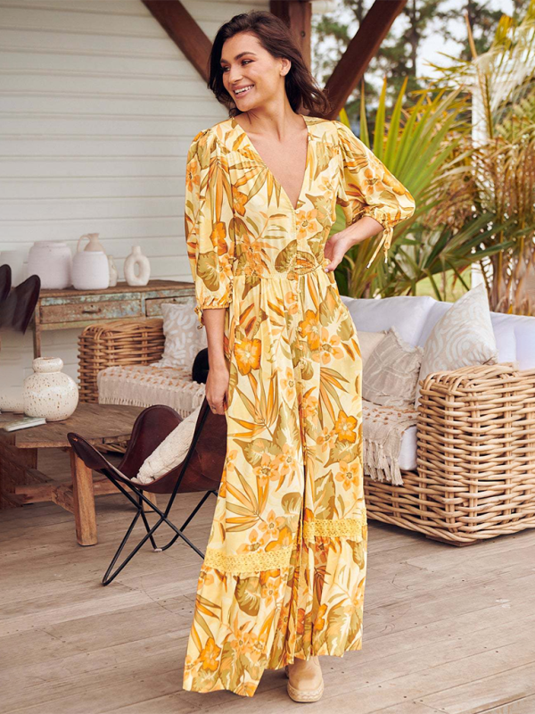 V neck button front dress 2025
