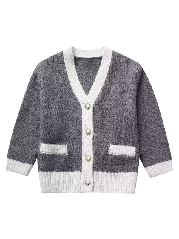 Blue Zone Planet | Knitted jacket with patchwork-[Adult]-[Female]-Grey-S-2022 Online Blue Zone Planet