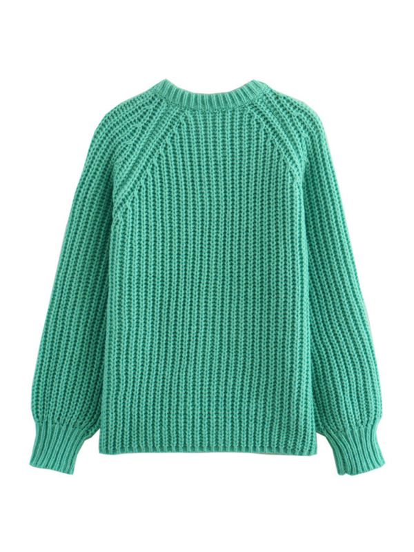 New solid color cardigan long sleeve knitted sweater jacket-[Adult]-[Female]-2022 Online Blue Zone Planet