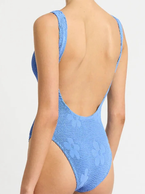 Blue Zone Planet | Solid color open back one piece swimsuit-TOPS / DRESSES-[Adult]-[Female]-2022 Online Blue Zone Planet