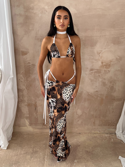 Blue Zone Planet | Tina's Leopard Print Bikini Three Piece Set-TOPS / DRESSES-[Adult]-[Female]-Leopard-S-2022 Online Blue Zone Planet