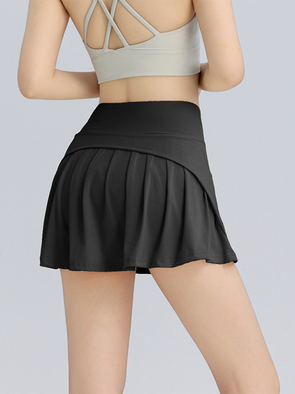 Blue Zone Planet | Amber's High Waist Hip A-line Sporty Mini Skirt-TOPS / DRESSES-[Adult]-[Female]-Black-S-2022 Online Blue Zone Planet