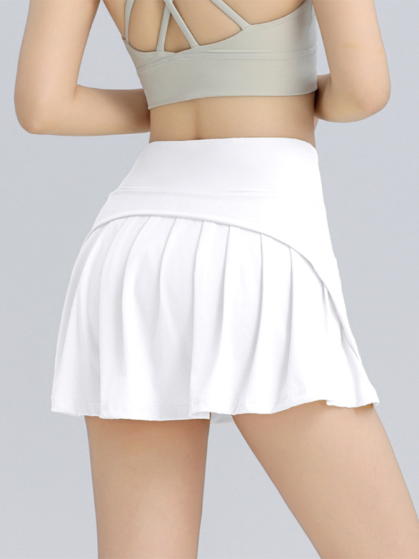 Blue Zone Planet | Amber's High Waist Hip A-line Sporty Mini Skirt-TOPS / DRESSES-[Adult]-[Female]-White-S-2022 Online Blue Zone Planet