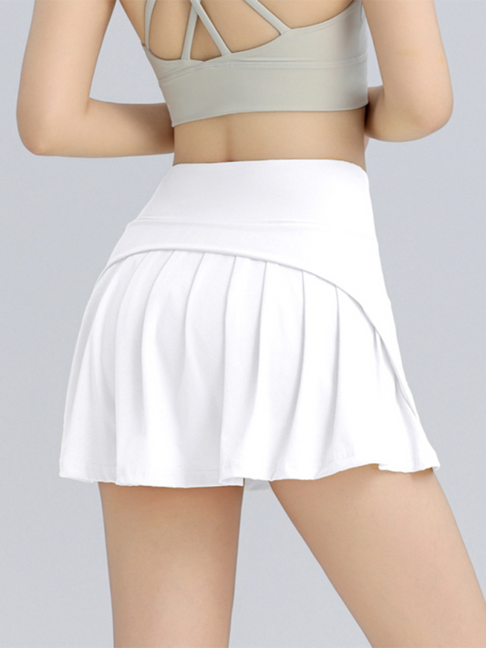 Blue Zone Planet | Amber's High Waist Hip A-line Sporty Mini Skirt-TOPS / DRESSES-[Adult]-[Female]-White-S-2022 Online Blue Zone Planet