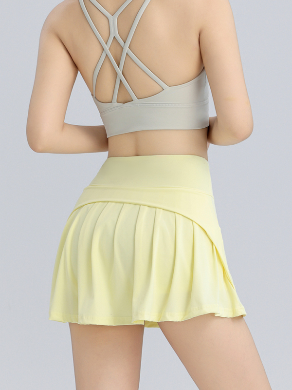 Blue Zone Planet | Amber's High Waist Hip A-line Sporty Mini Skirt-TOPS / DRESSES-[Adult]-[Female]-Yellow-S-2022 Online Blue Zone Planet