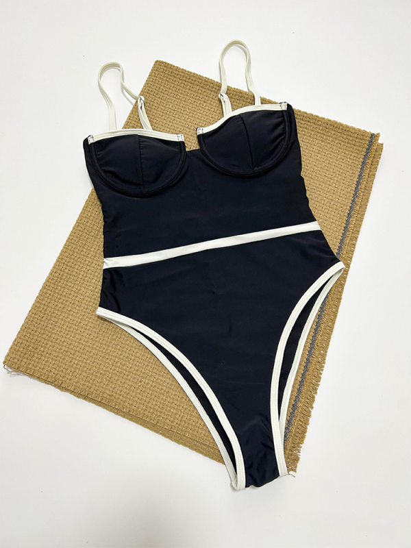 New Women's Sexy Splicing One-Piece Swimsuit-[Adult]-[Female]-2022 Online Blue Zone Planet