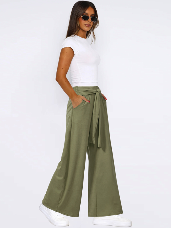 Blue Zone Planet | Solid color drapey wide-leg pants, and versatile, soft and comfortable yoga pants-TOPS / DRESSES-[Adult]-[Female]-2022 Online Blue Zone Planet