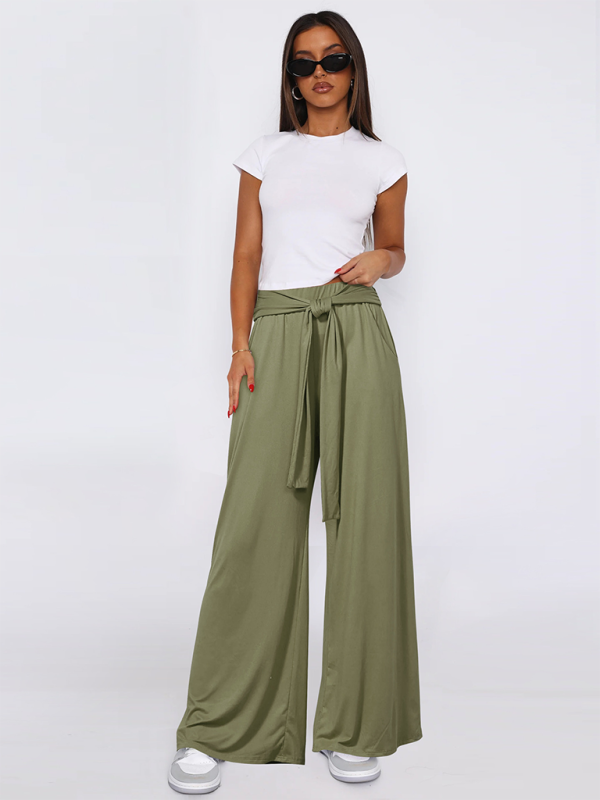 Blue Zone Planet | Solid color drapey wide-leg pants, and versatile, soft and comfortable yoga pants-TOPS / DRESSES-[Adult]-[Female]-2022 Online Blue Zone Planet