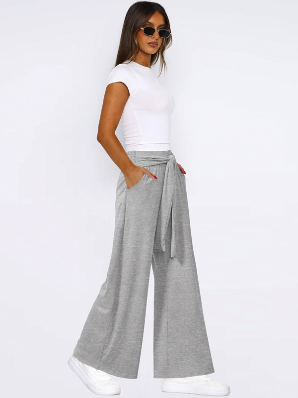 Blue Zone Planet | Solid color drapey wide-leg pants, and versatile, soft and comfortable yoga pants-TOPS / DRESSES-[Adult]-[Female]-2022 Online Blue Zone Planet