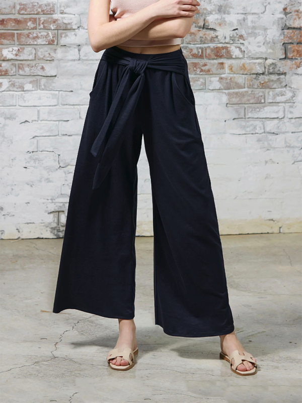 Blue Zone Planet | Solid color drapey wide-leg pants, and versatile, soft and comfortable yoga pants-TOPS / DRESSES-[Adult]-[Female]-2022 Online Blue Zone Planet