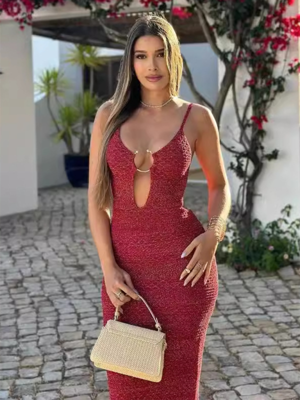 embellished maxi dresses for women Zone Planet | Emma's Metallic Embellished Strappy Maxi Dress