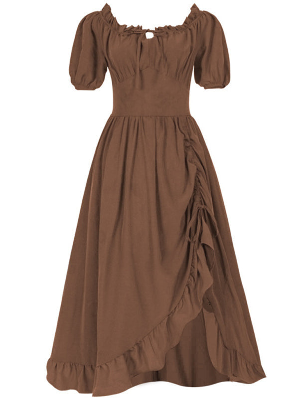 Oktoberfest New Retro Irregular Dress-[Adult]-[Female]-Coffee-S-2022 Online Blue Zone Planet