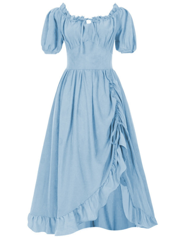 Oktoberfest New Retro Irregular Dress-[Adult]-[Female]-Clear blue-S-2022 Online Blue Zone Planet