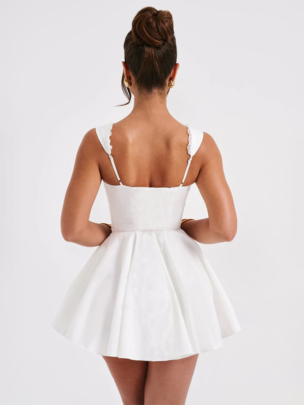 Melissa's Backless Sling Lace Mini Dress - Blue Zone Planet