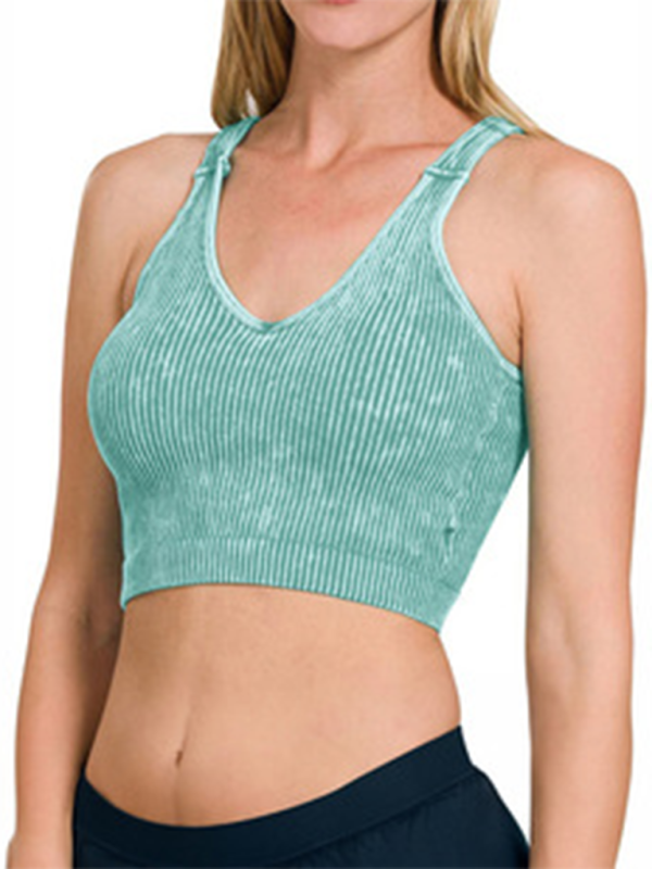 solid color sports camisole-[Adult]-[Female]-Green-S-2022 Online Blue Zone Planet