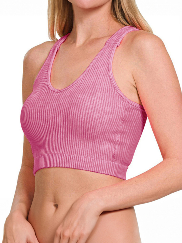 solid color sports camisole-[Adult]-[Female]-Pink-S-2022 Online Blue Zone Planet