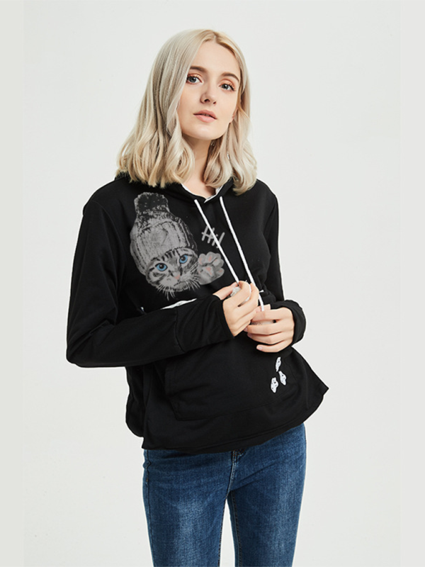 arrival big pocket hooded sweatshirt star sweatshirt-[Adult]-[Female]-Black-S-2022 Online Blue Zone Planet