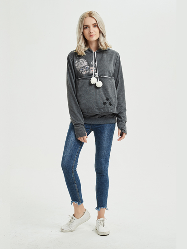 arrival big pocket hooded sweatshirt star sweatshirt-[Adult]-[Female]-2022 Online Blue Zone Planet