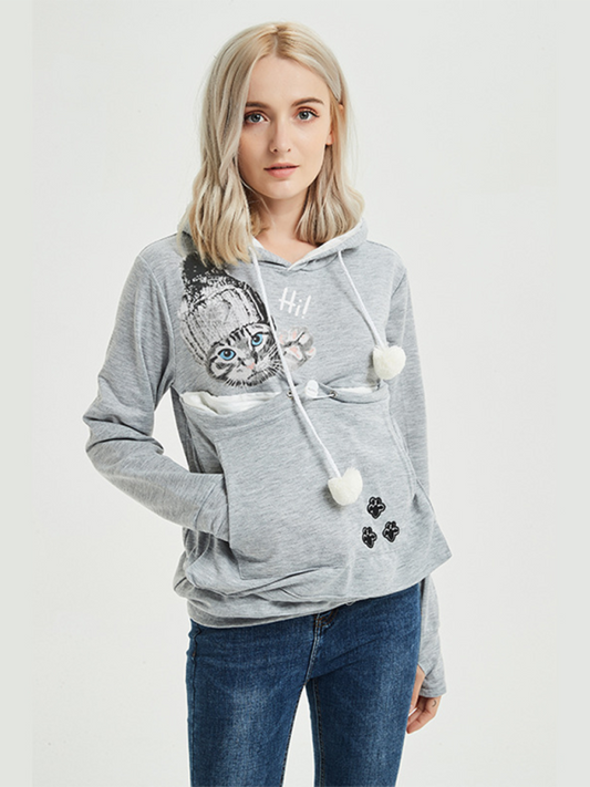 arrival big pocket hooded sweatshirt star sweatshirt-[Adult]-[Female]-Misty grey-S-2022 Online Blue Zone Planet