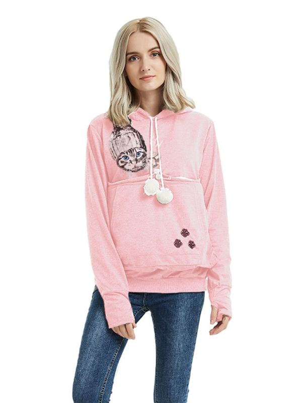 arrival big pocket hooded sweatshirt star sweatshirt-[Adult]-[Female]-Pink-S-2022 Online Blue Zone Planet