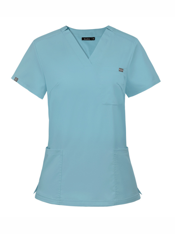 V-neck short-sleeved hospital nurse suit female operating room washing clothes-[Adult]-[Female]-Blue-XS-2022 Online Blue Zone Planet