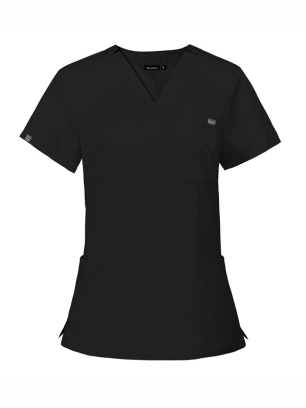 V-neck short-sleeved hospital nurse suit female operating room washing clothes-[Adult]-[Female]-Black-XS-2022 Online Blue Zone Planet