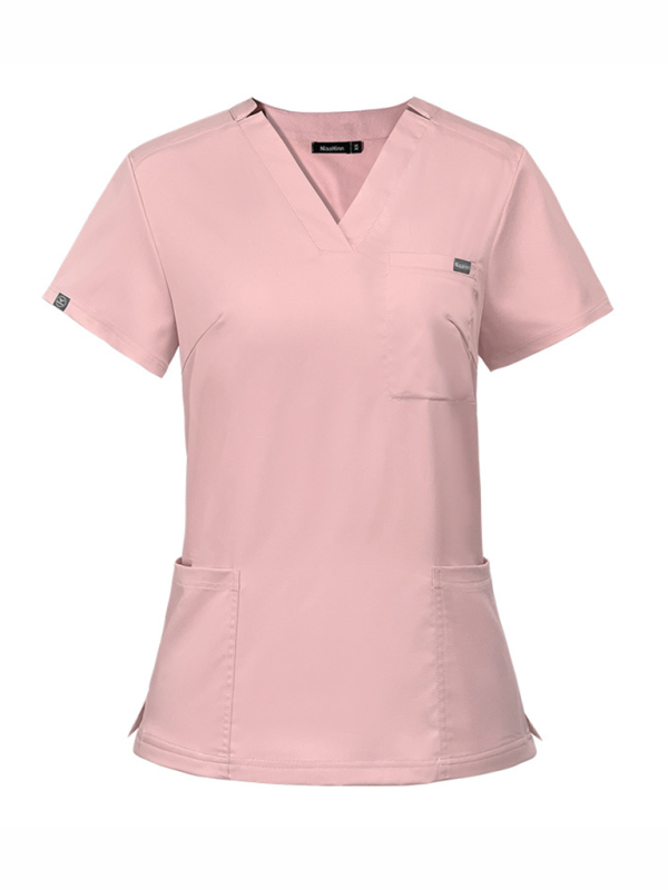 V-neck short-sleeved hospital nurse suit female operating room washing clothes-[Adult]-[Female]-Pink-XS-2022 Online Blue Zone Planet