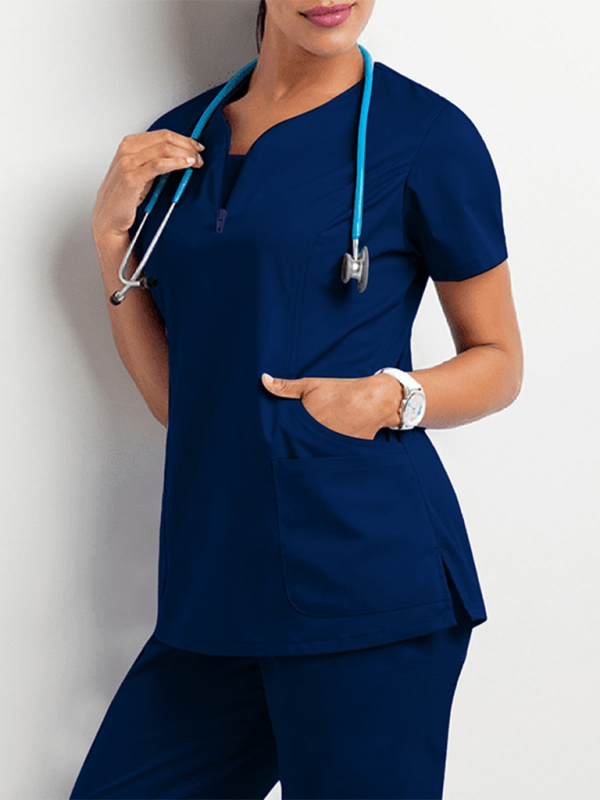 Oral dentist surgical gown separate wash clothes set elastic quick-drying hospital Nurse uniform-[Adult]-[Female]-Champlain color-S-2022 Online Blue Zone Planet