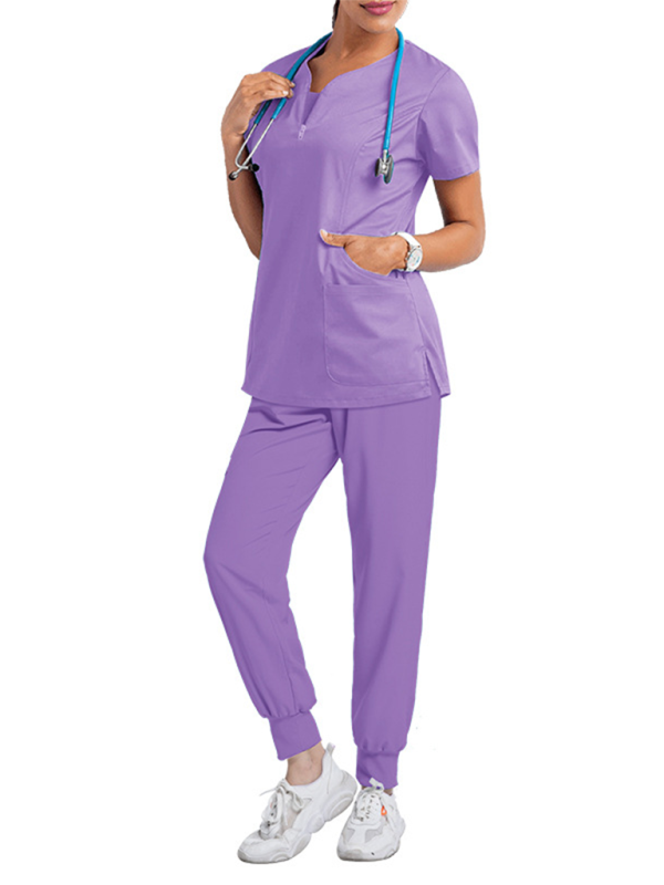 Oral dentist surgical gown separate wash clothes set elastic quick-drying hospital Nurse uniform-[Adult]-[Female]-Purple-S-2022 Online Blue Zone Planet