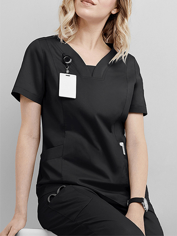 Dental hospital operating room washing clothes suit doctor nurse clothes beauty salon work clothes washing clothes-[Adult]-[Female]-Black-S-2022 Online Blue Zone Planet