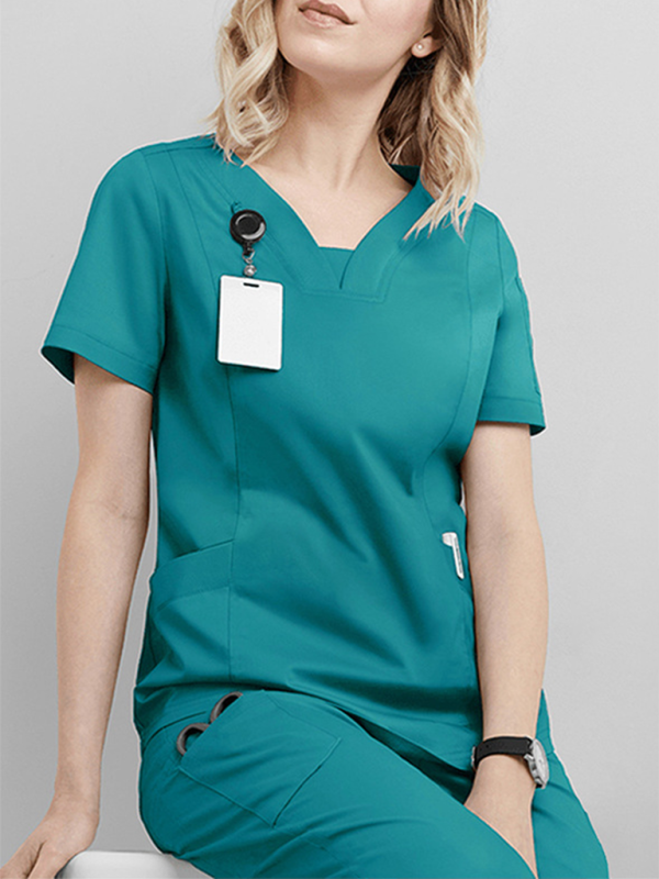 Dental hospital operating room washing clothes suit doctor nurse clothes beauty salon work clothes washing clothes-[Adult]-[Female]-Acid blue-S-2022 Online Blue Zone Planet